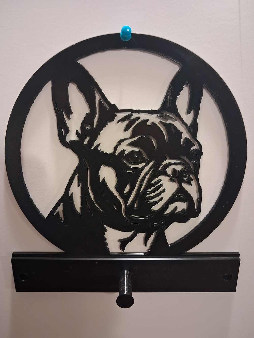 Black French Bulldog Wall Hook Accent - Unbranded